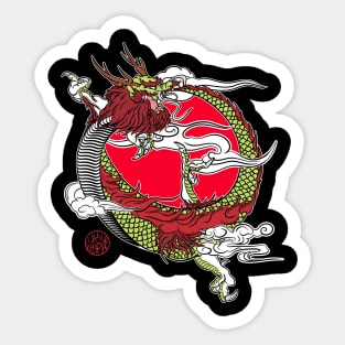 Japanese dragon position ouroboros Sticker